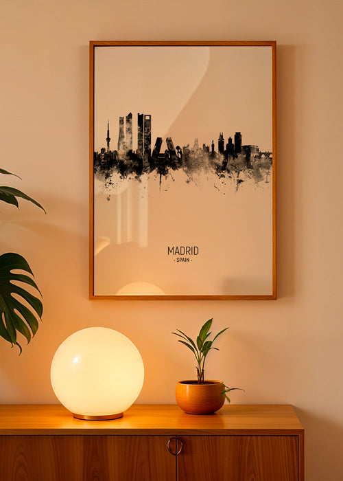 Quadro de cidades Madrid skyline em tinta
