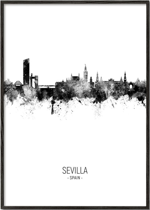 Arte para cidade: Silhueta de Sevilha em tinta