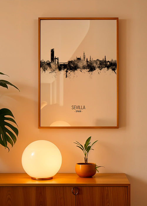 Arte para cidade: Silhueta de Sevilha em tinta