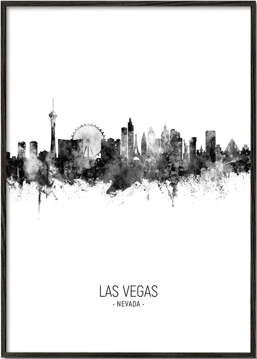 Quadro de viagem Las Vegas skyline monocromática