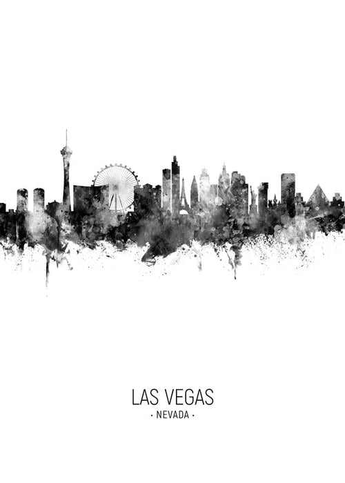 Quadro de viagem Las Vegas skyline monocromática
