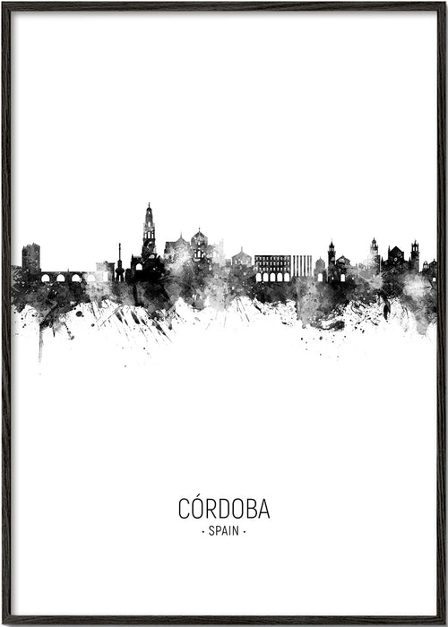 Cuadro de ciudades Cordoba horizonte a tinta