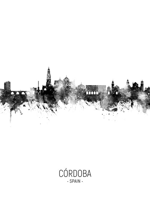 Cuadro de ciudades Cordoba horizonte a tinta