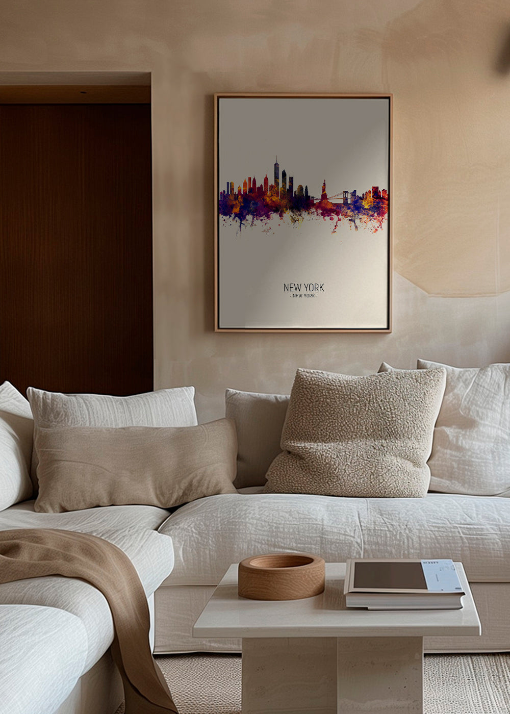 New York Skyline en beige