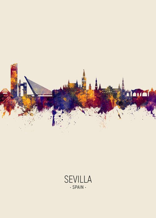 Quadro de cidades com skyline de Sevilha