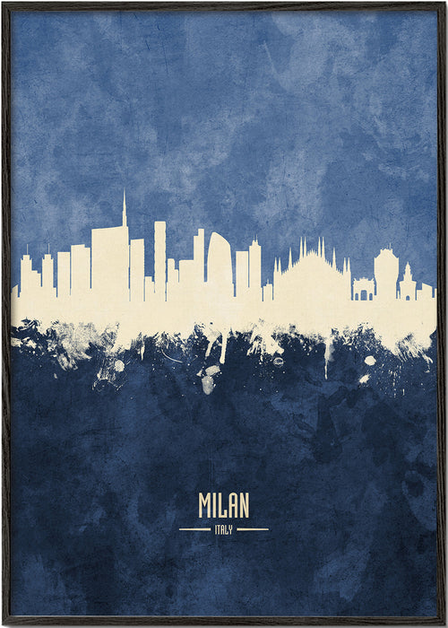 Poster de viagem Milão em azul