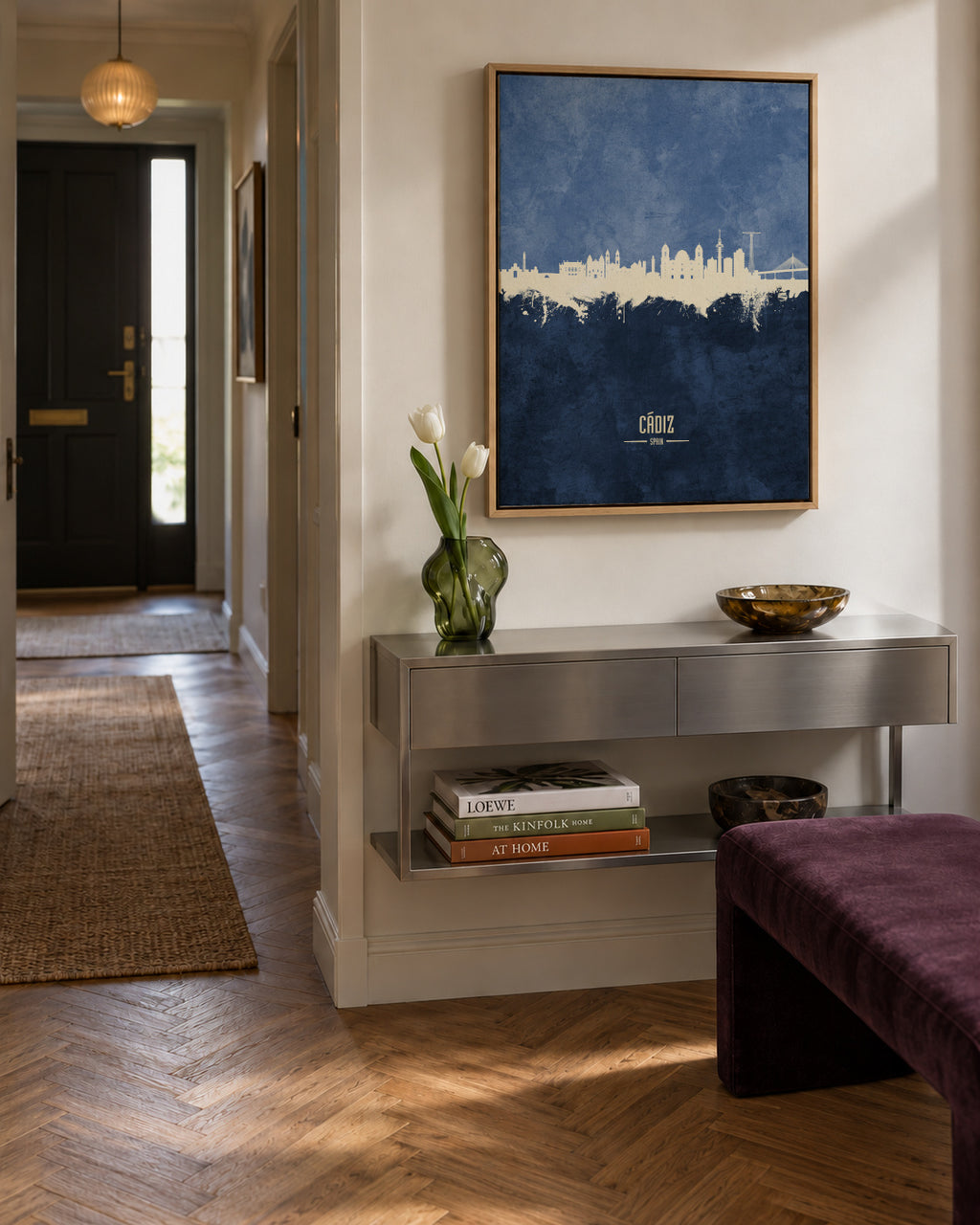 Cádiz Skyline - Framed canvas in an interior