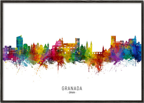 Arte para cozinha Granada skyline colorido