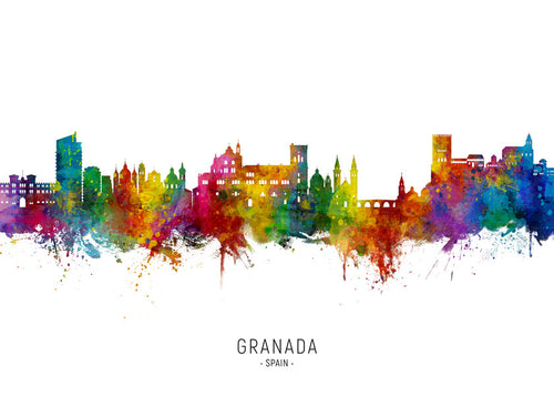 Arte para cozinha Granada skyline colorido