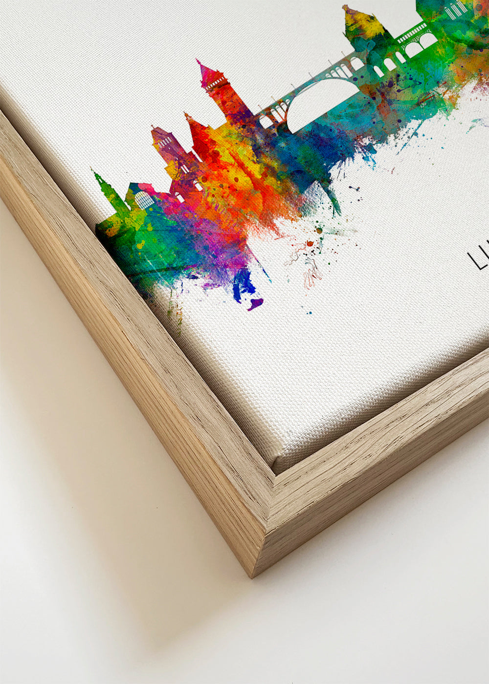 Arte para cidade Skyline Luxemburgo aquarela