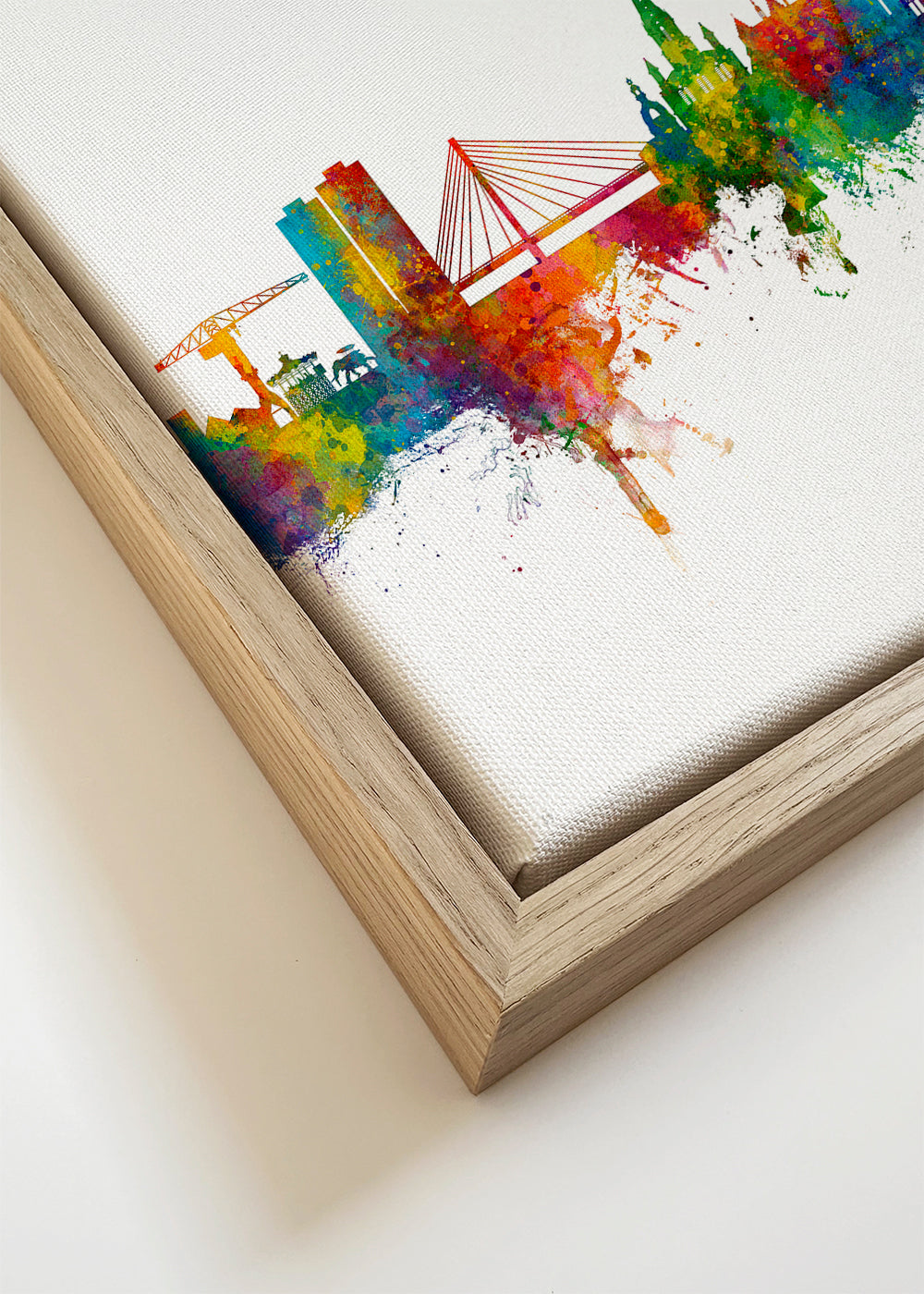Quadro de cidades Nantes skyline em aguarela