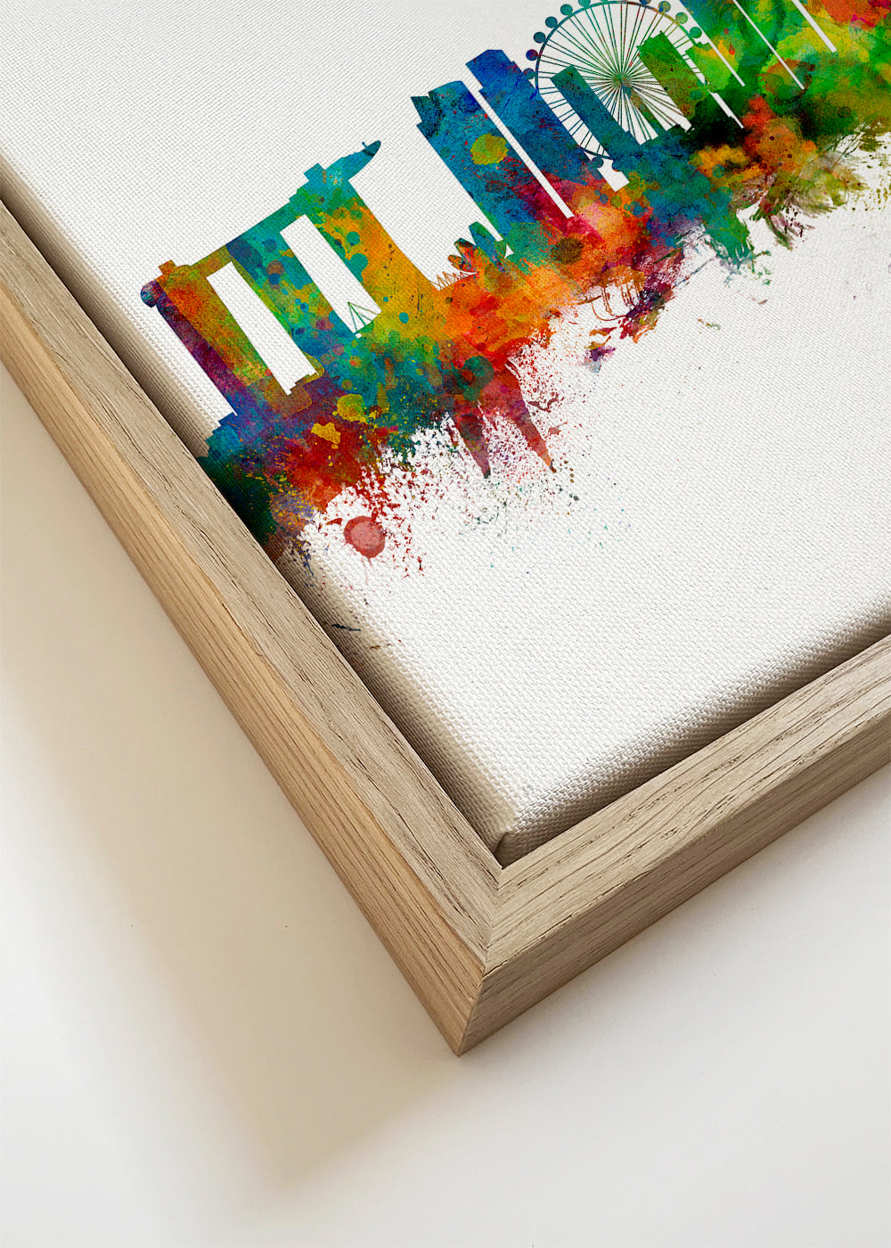 Poster de viagem: Skyline de Singapura em aquarela