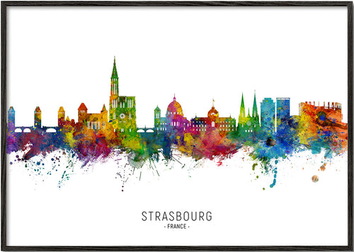 Quadro de cidades Strasbourg skyline multicolor