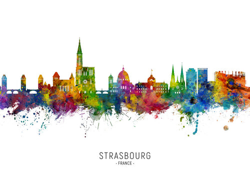 Quadro de cidades Strasbourg skyline multicolor