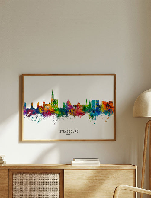 Quadro de cidades Strasbourg skyline multicolor
