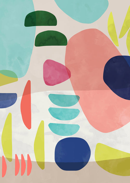Arte abstrata com formas orgânicas
