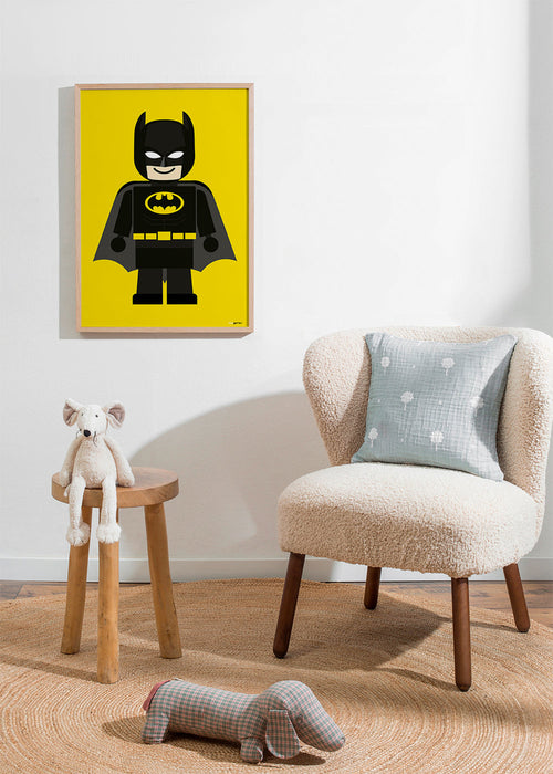 Lâmina infantil Batman brinquedo com fundo amarelo
