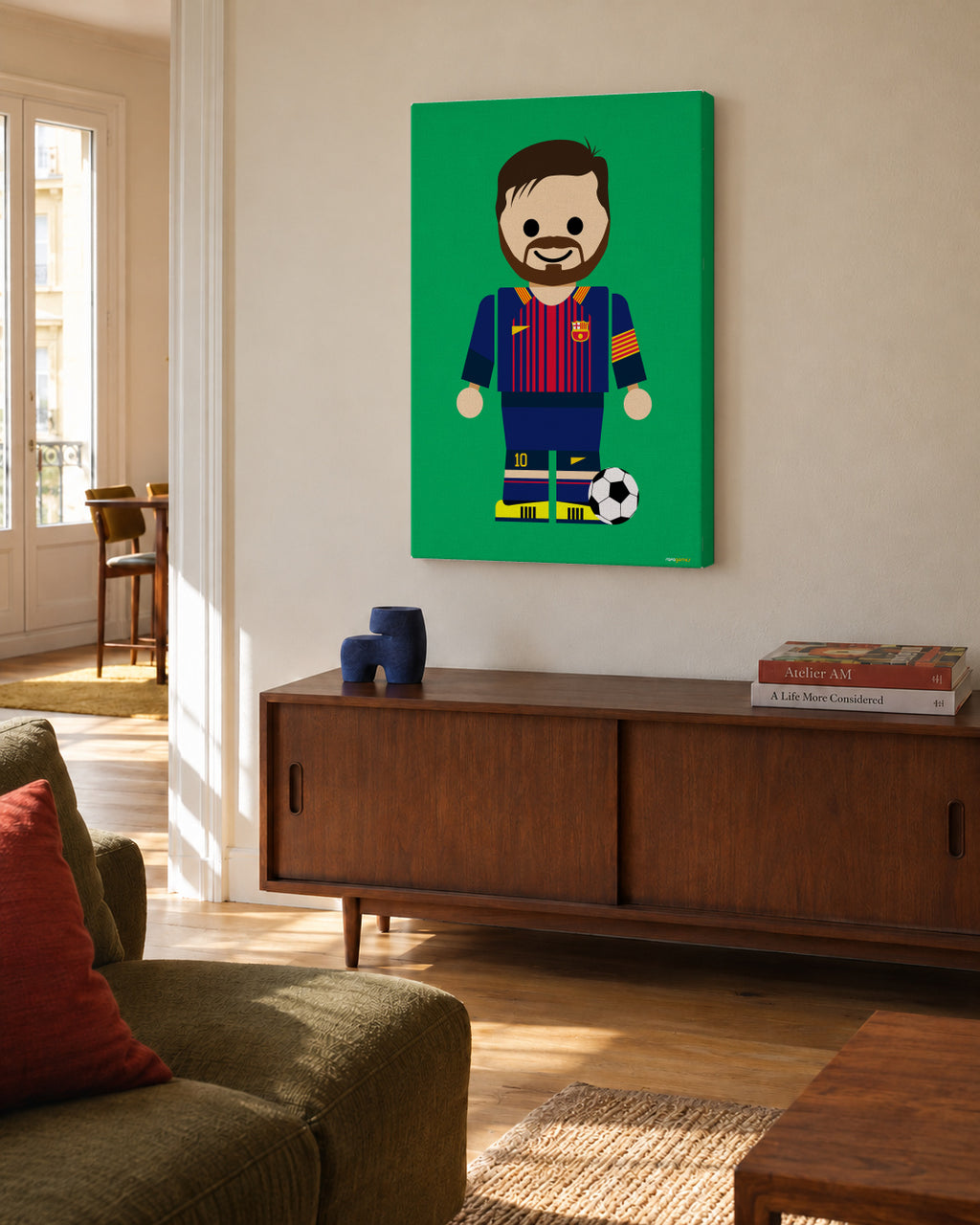 Toy Messi - Unframed canvas in an interior