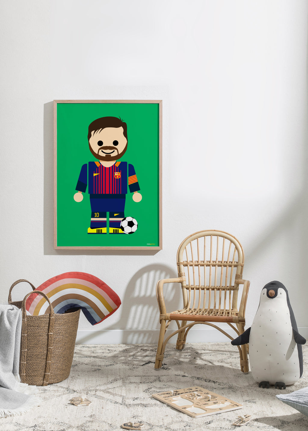 Toy Messi - Framed poster in an interior