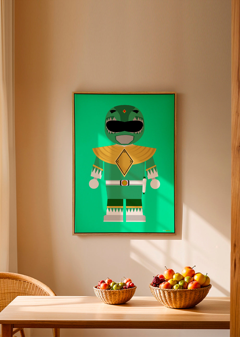 Estampa infantil Power Ranger verde brinquedo