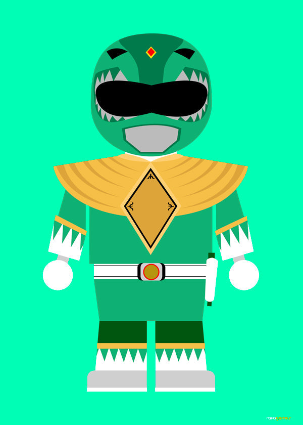 Estampa infantil Power Ranger verde brinquedo