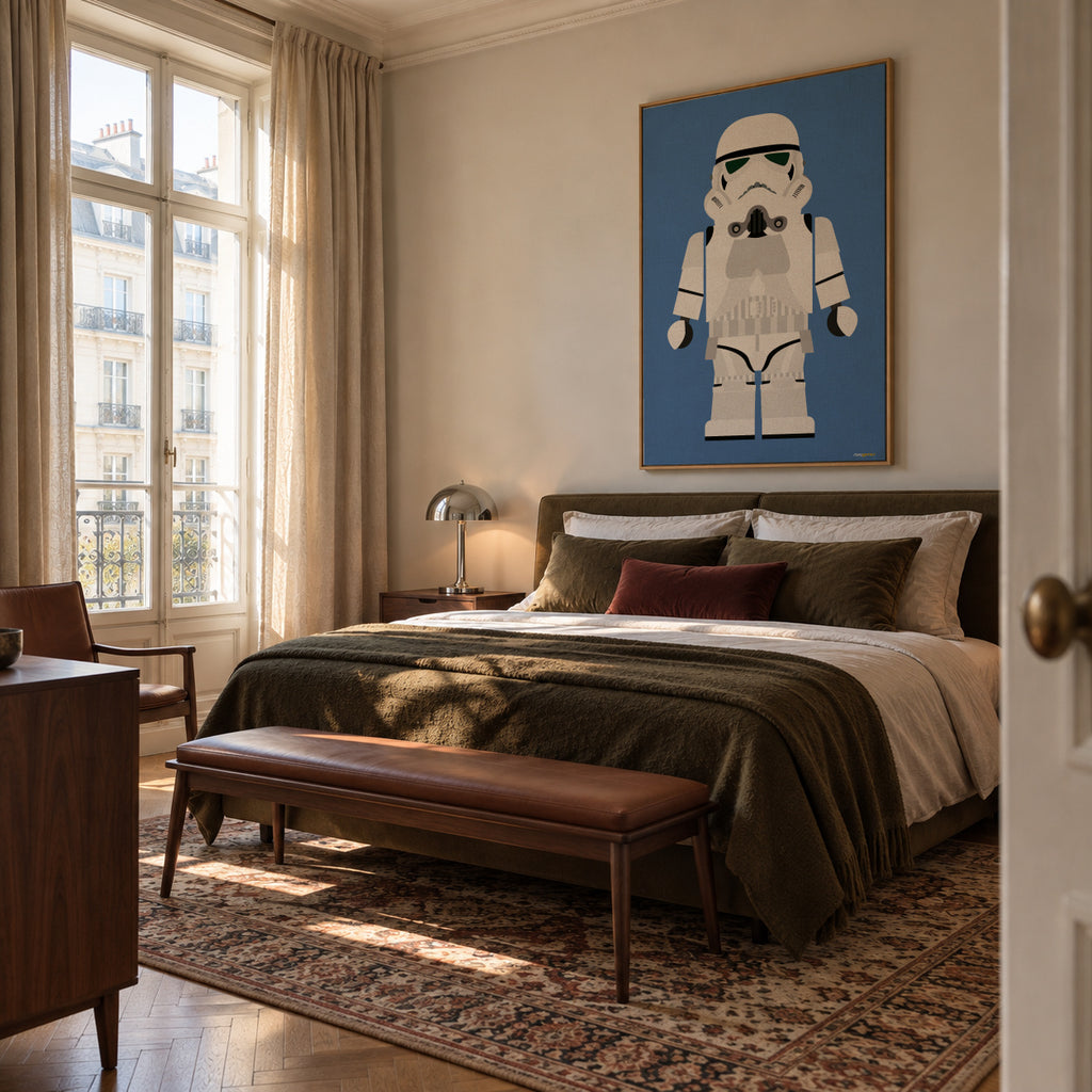 Toy Stormtrooper - Framed canvas in an interior