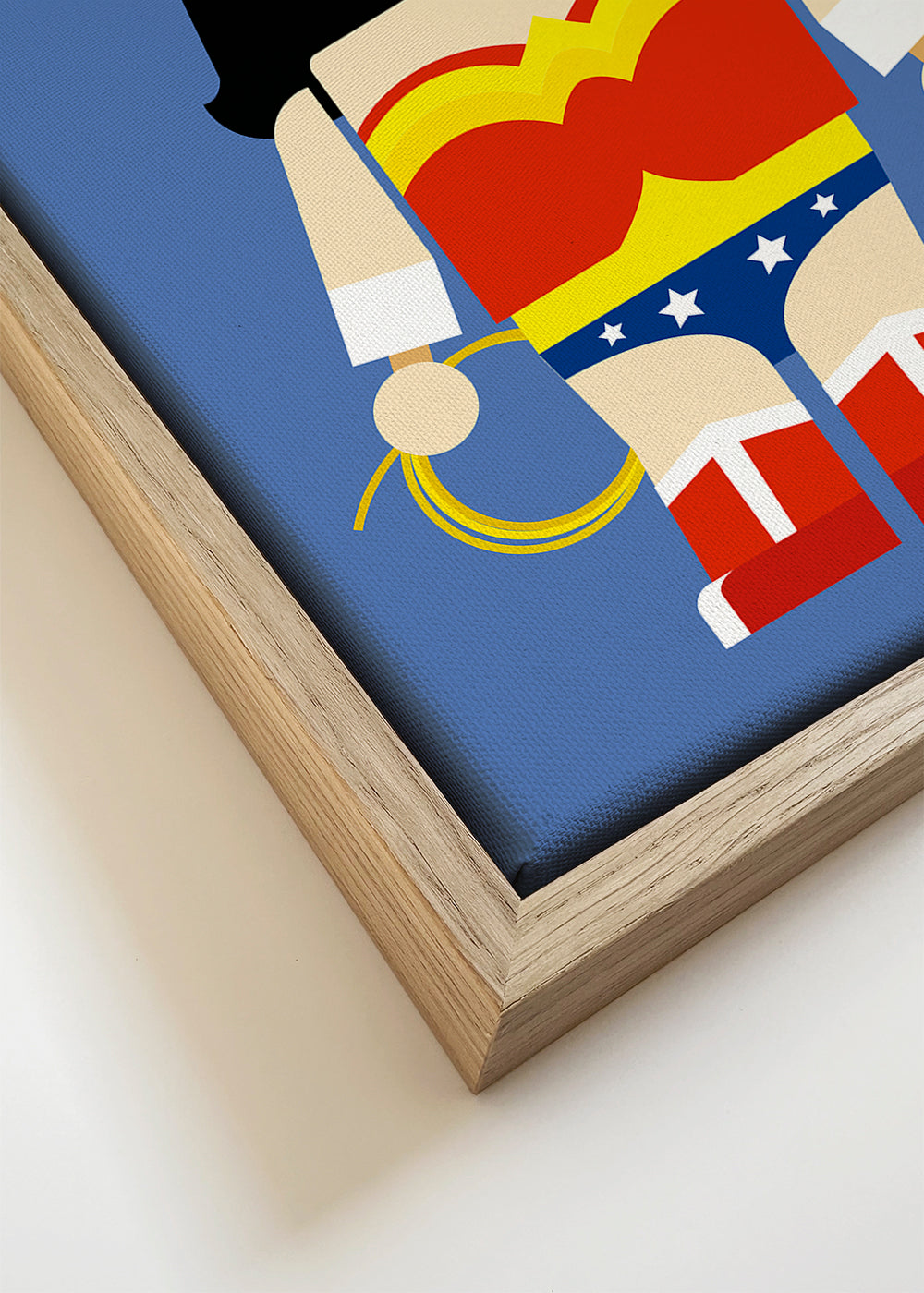 Ilustração brinquedo Wonder Woman sobre fundo azul