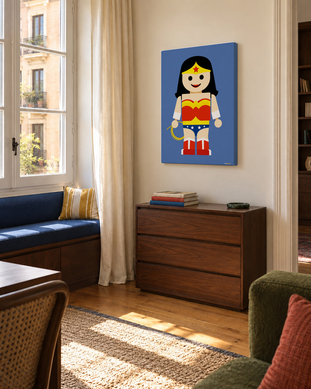 Toy Wonder Woman - Unframed canvas in an interior