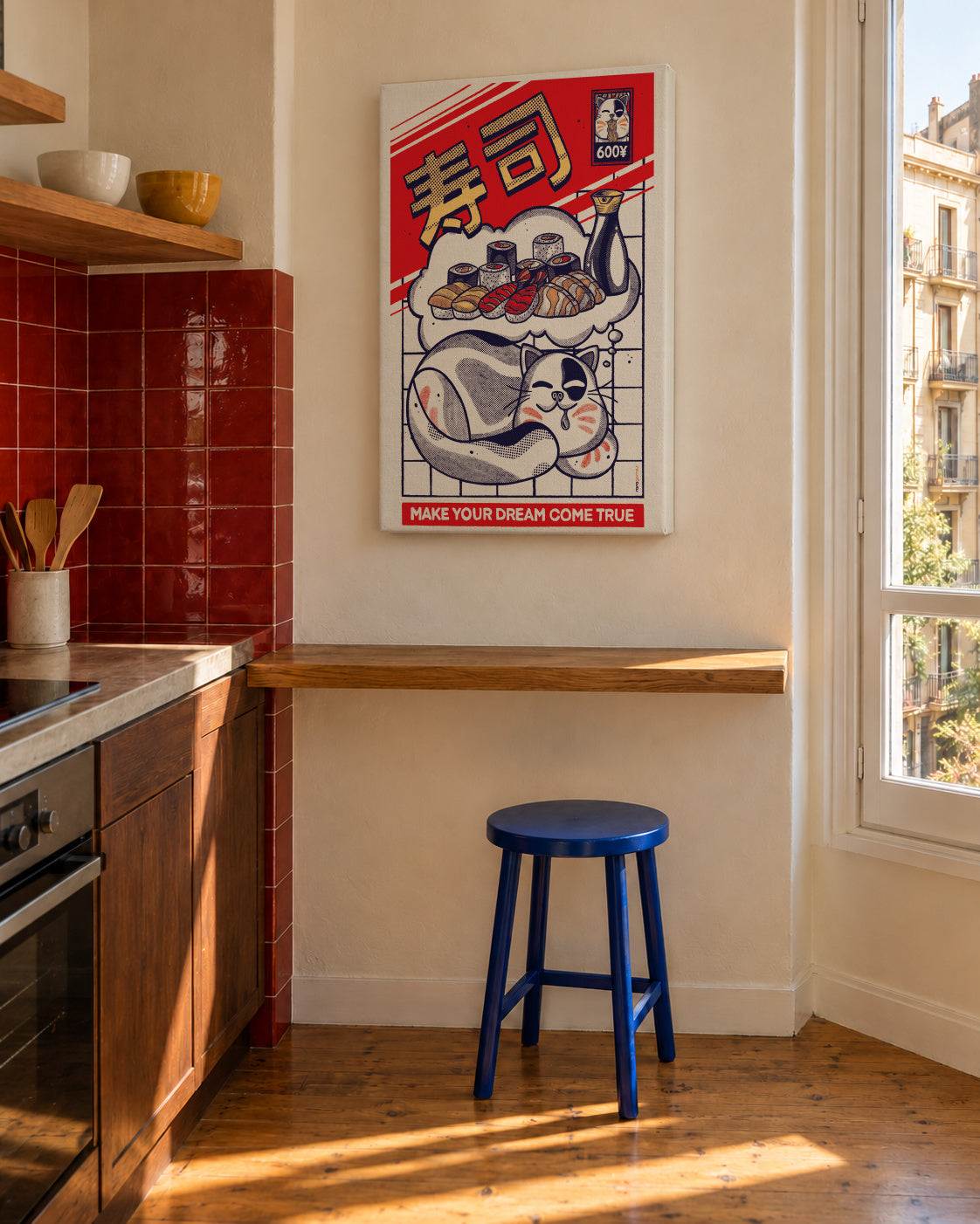 Dreamin About Sushi - Unframed canvas in an interior