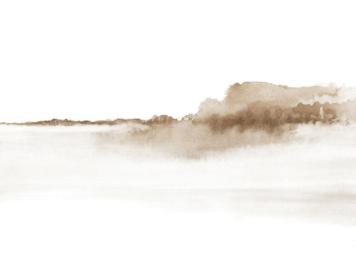 Paisagem em aquarela sépia minimal