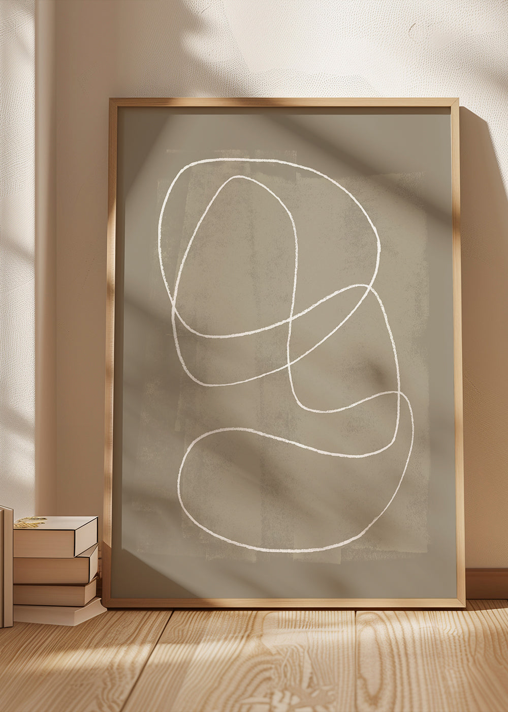 Quadro minimalista com traço branco