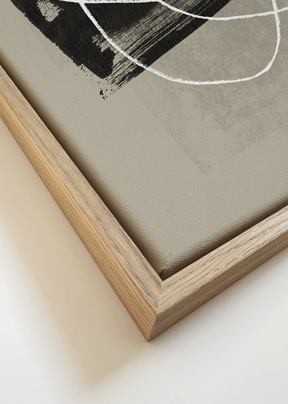Arte abstrata com traço branco e mancha preta