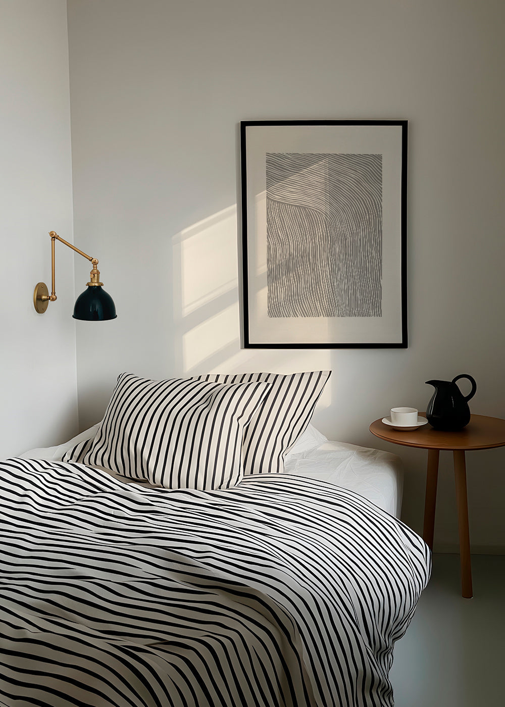 Estampa minimalista de linhas onduladas