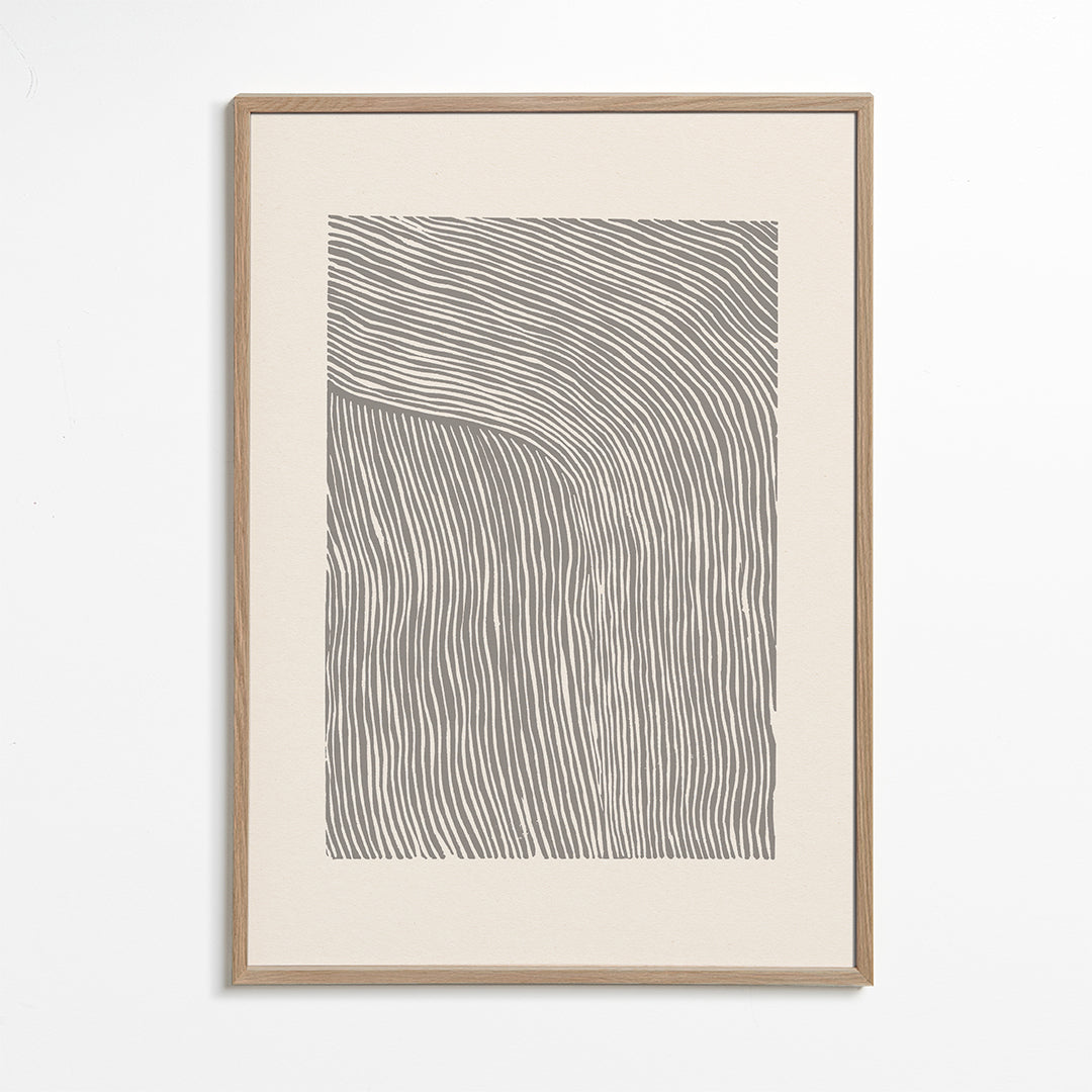 Estampa minimalista de linhas onduladas