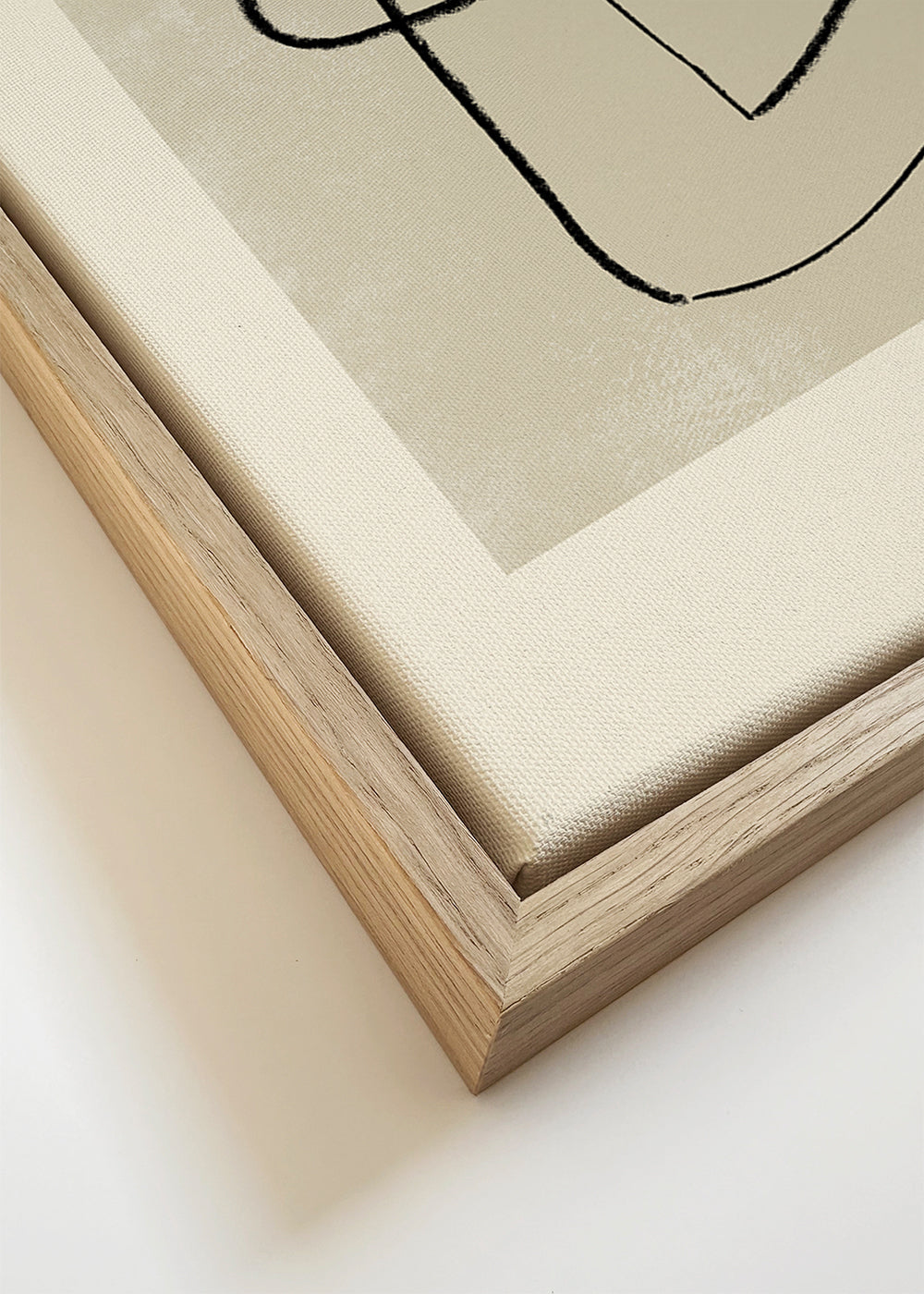 Quadro minimalista traços negros sobre bege