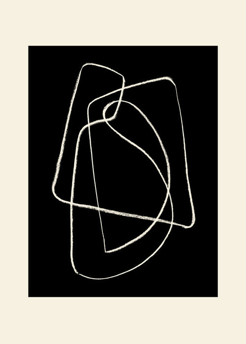 Arte em preto e branco com traço linear abstrato