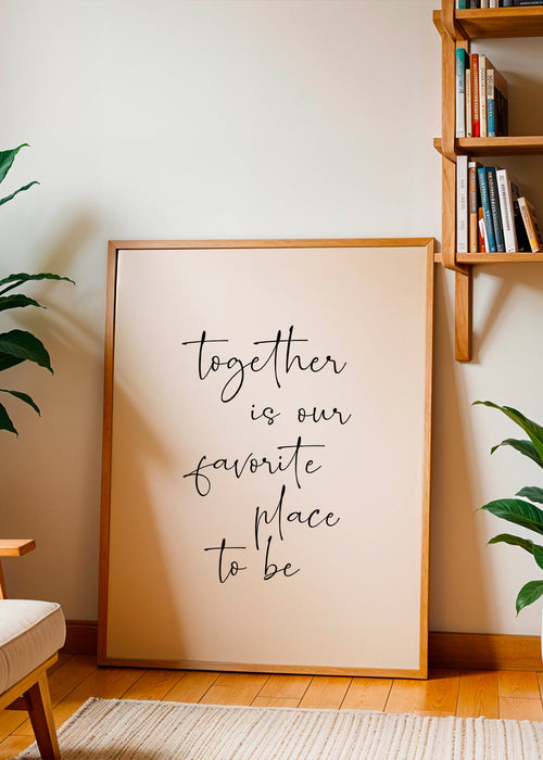 Design minimal tipografia 'Together' vertical