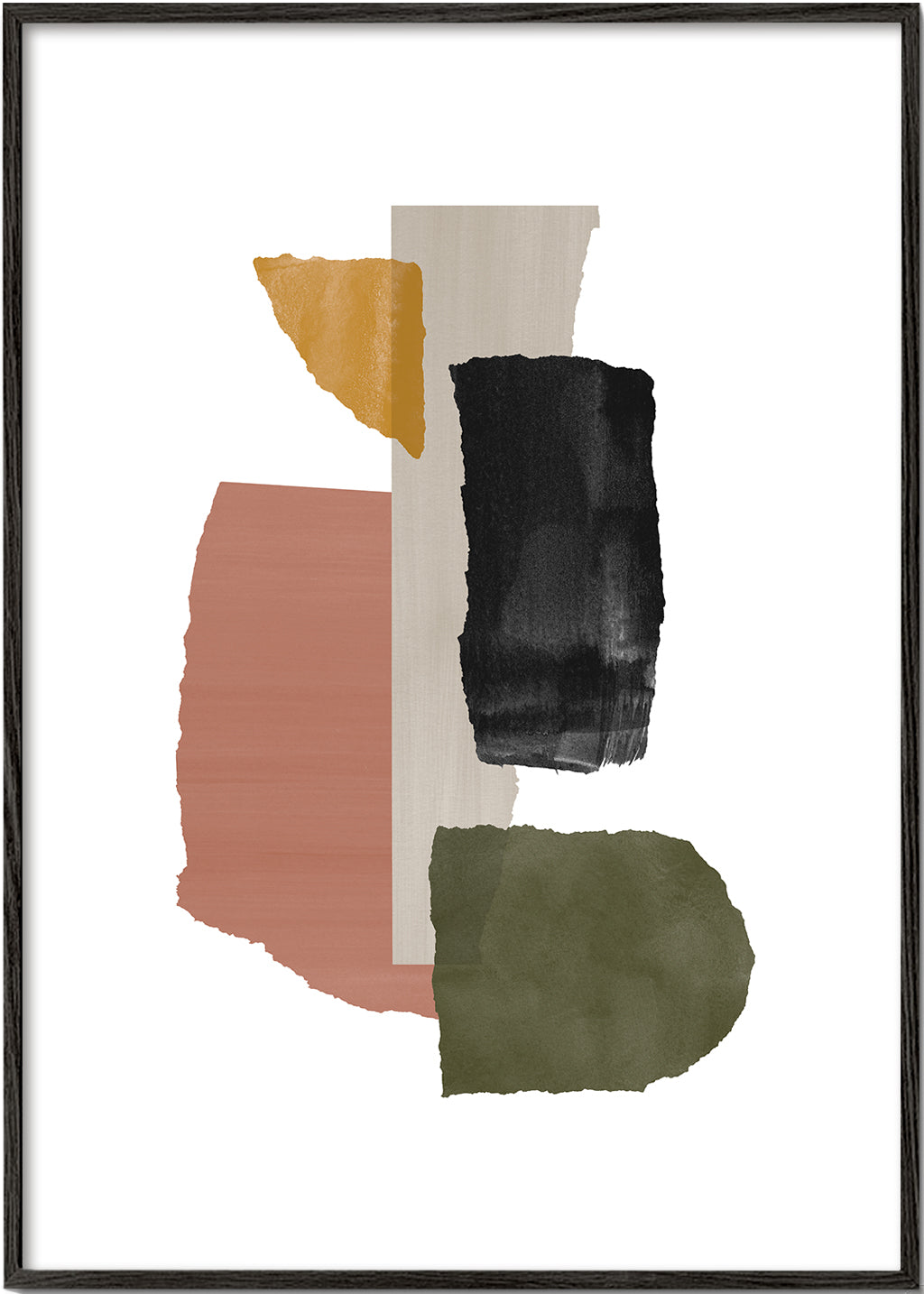 Quadro abstrato de fragmentos texturizados