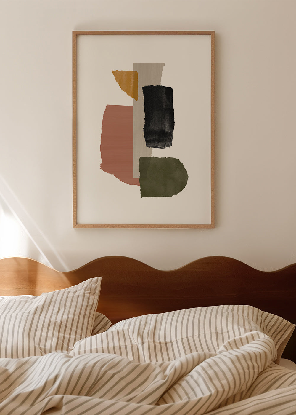 Quadro abstrato de fragmentos texturizados