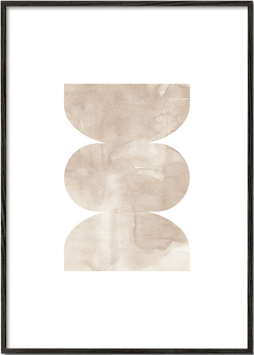 Arte abstrata bege com formas empilhadas