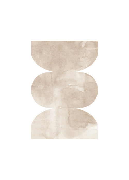 Arte abstrata bege com formas empilhadas