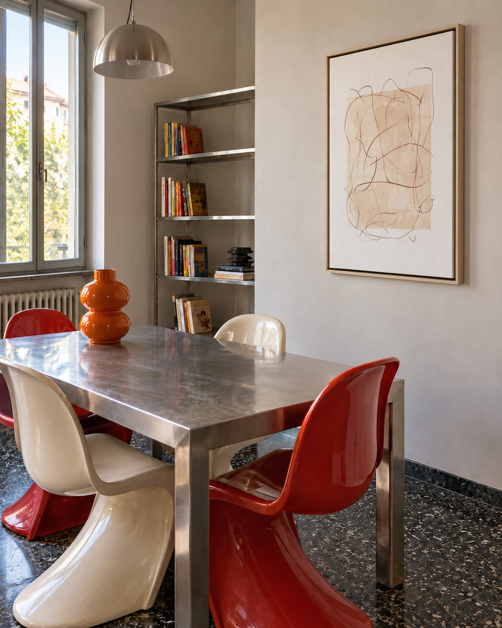 Whimsy Nº3 - Terracotta - Framed canvas in an interior