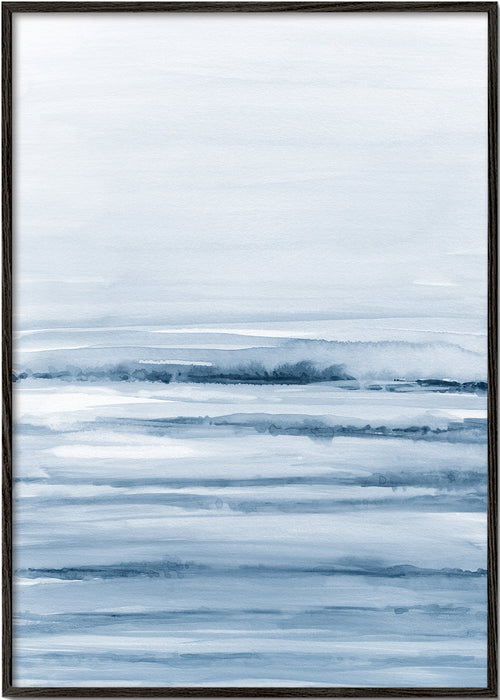 Quadro paisagem aquarela azul índigo