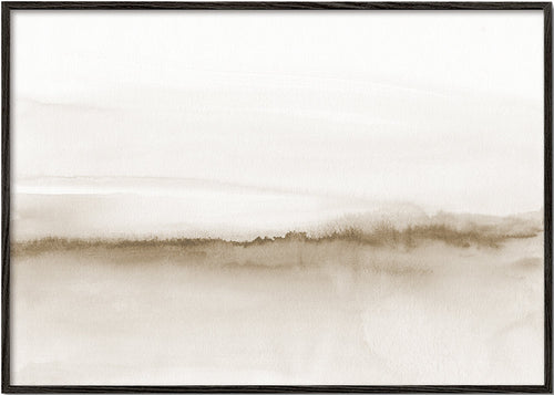 Paisagem em aquarela bege de estética minimalista