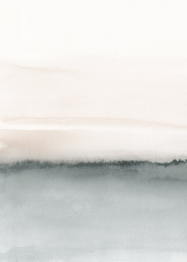 Paisagem aquarela coral e cinza