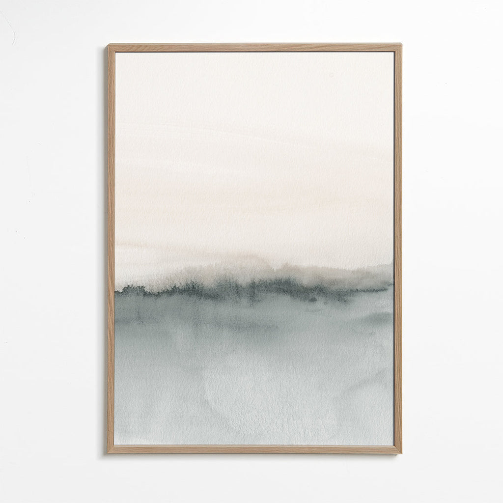 Paisagem em aquarela minimal em cinza