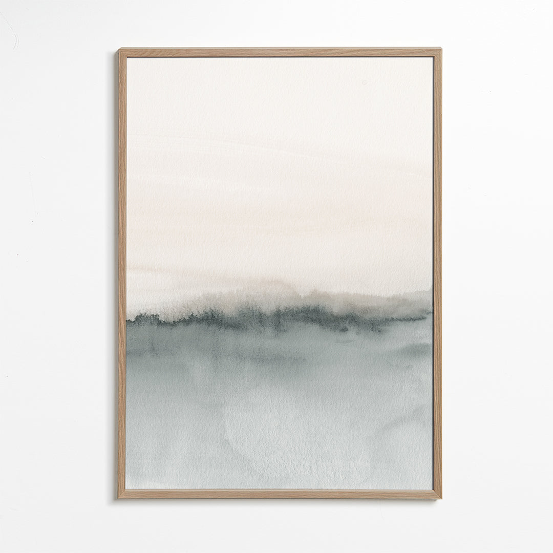 Paisagem em aquarela minimal em cinza