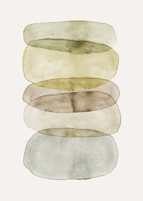 Quadro abstrato empilhado em aquarela