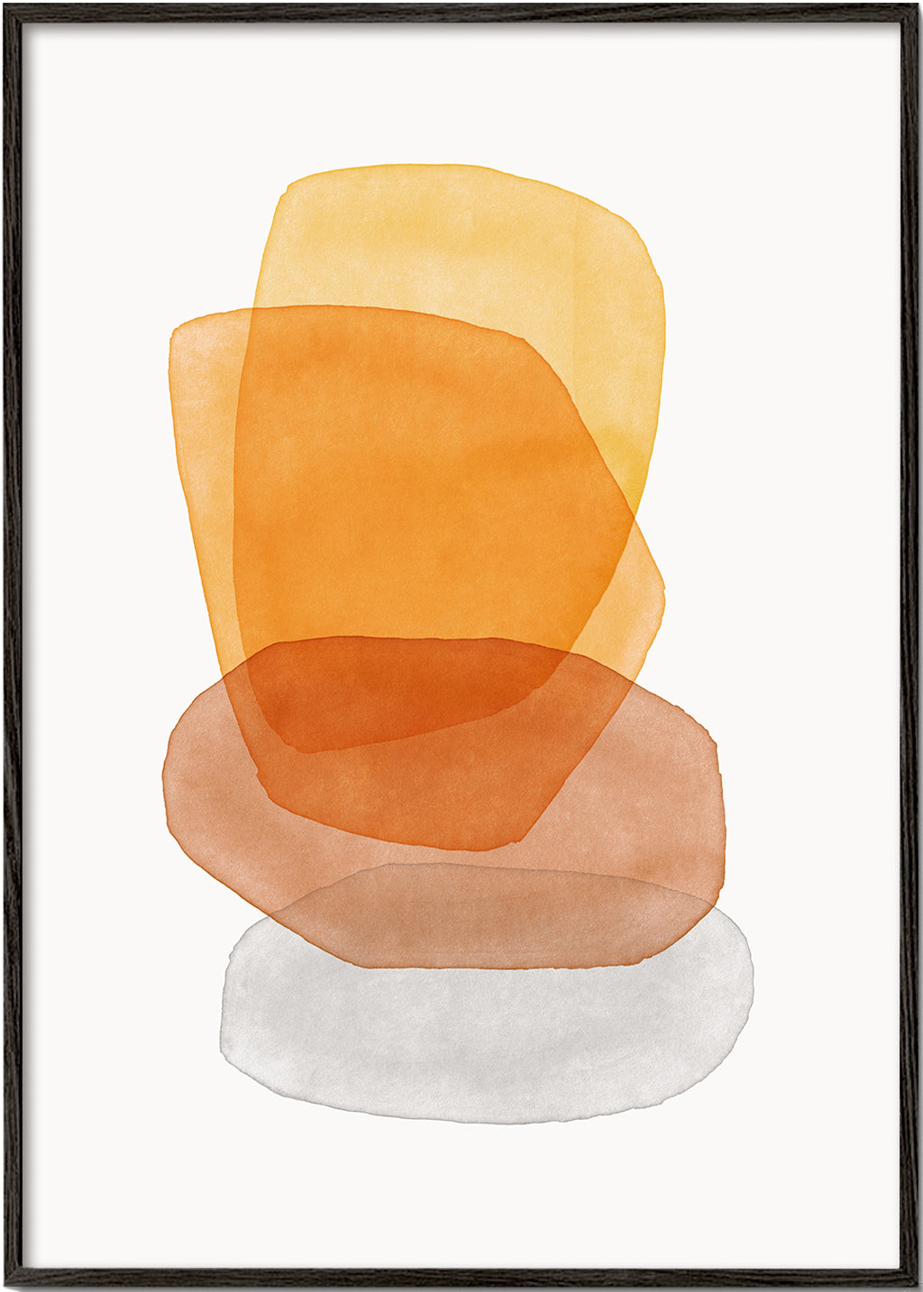 Arte abstrata com formas ocres empilhadas