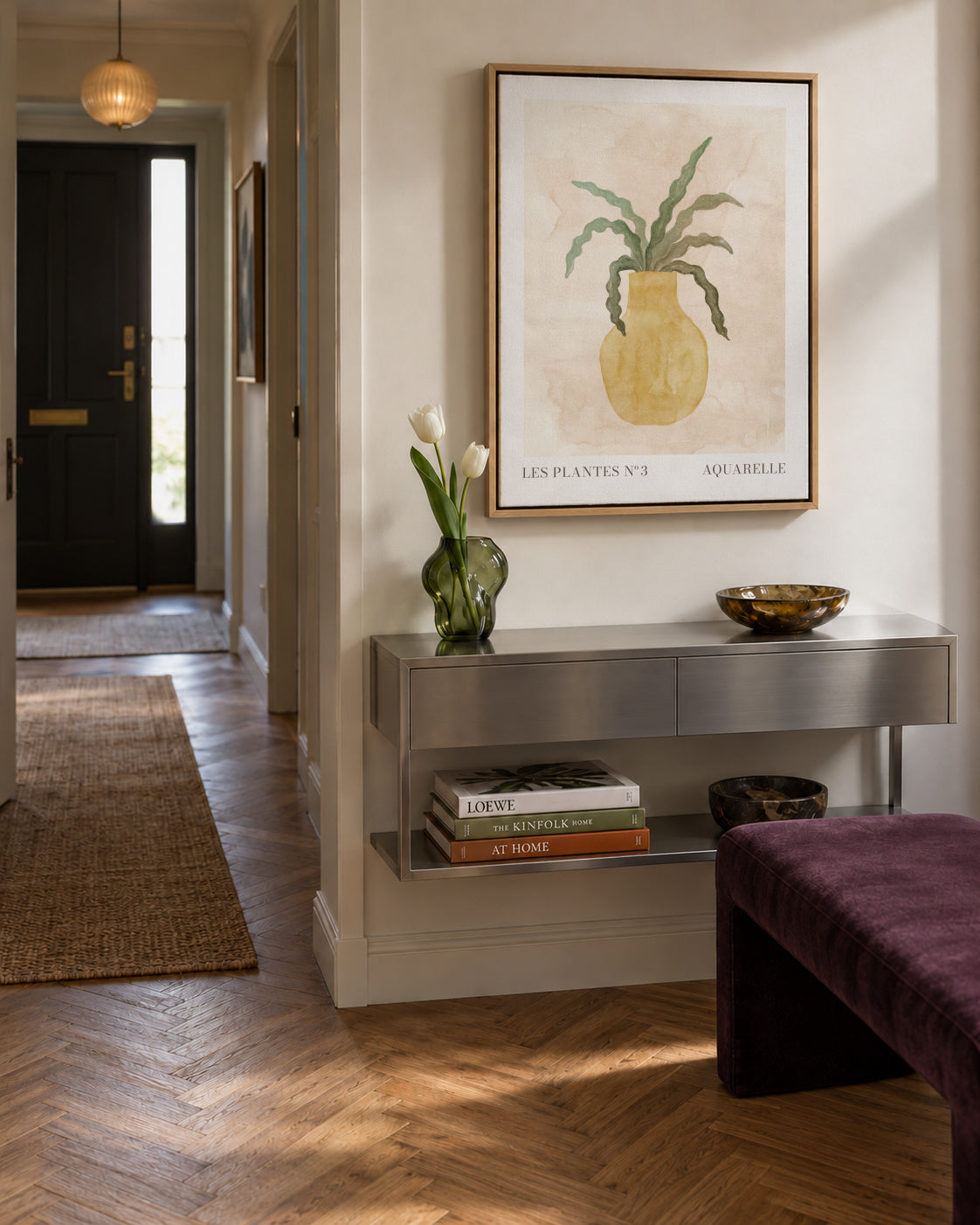 Les plantes Nº3 - Framed canvas in an interior